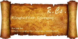 Ringhoffer Csongor névjegykártya